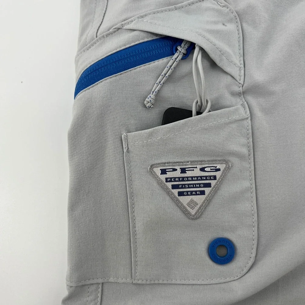 Columbia PFG‎ Blood & Guts Grey Fishing Shorts Mens 40 Omni-Shield Bottle Opener